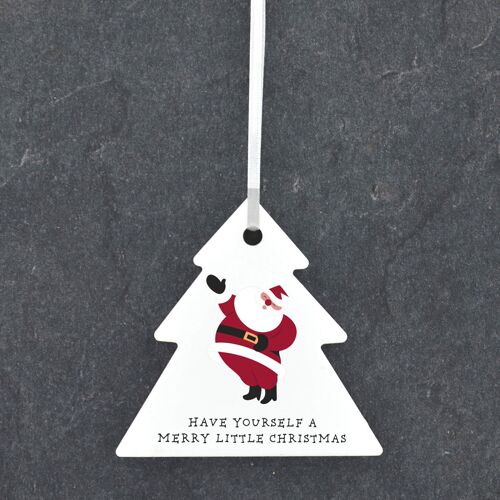 P6812 - Have Yourself A Merry Christmas Festive Ceramic Tree Bauble Ornament Christmas Decor