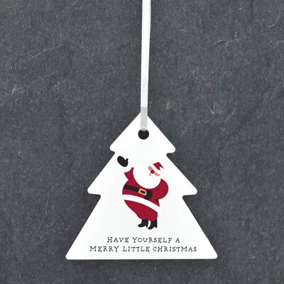 P6812 - Have Yourself A Merry Christmas Adorno de adorno de árbol de cerámica festivo Decoración de Navidad