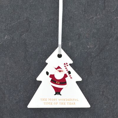 P6814 - Adorno navideño de árbol de cerámica festiva de Wonderful Time