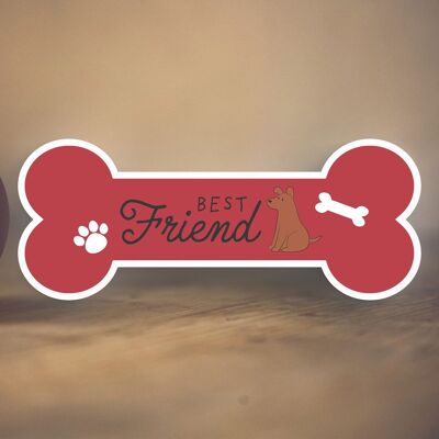 P6849 - BEST FRIEND DOG PET THEMED HOME DECORATIONS WOODEN BONE STANDING BLOCK PLAQUE