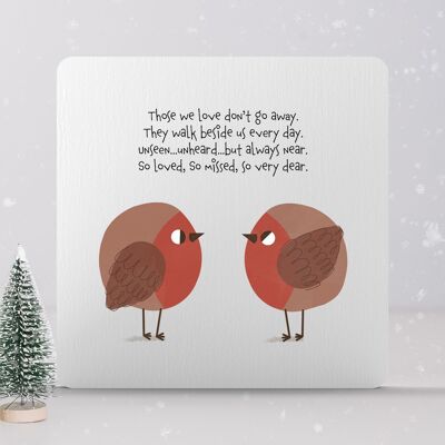 P6931 - Those We Love Robin Themed Square Shaped Sentimental Remembrance Block