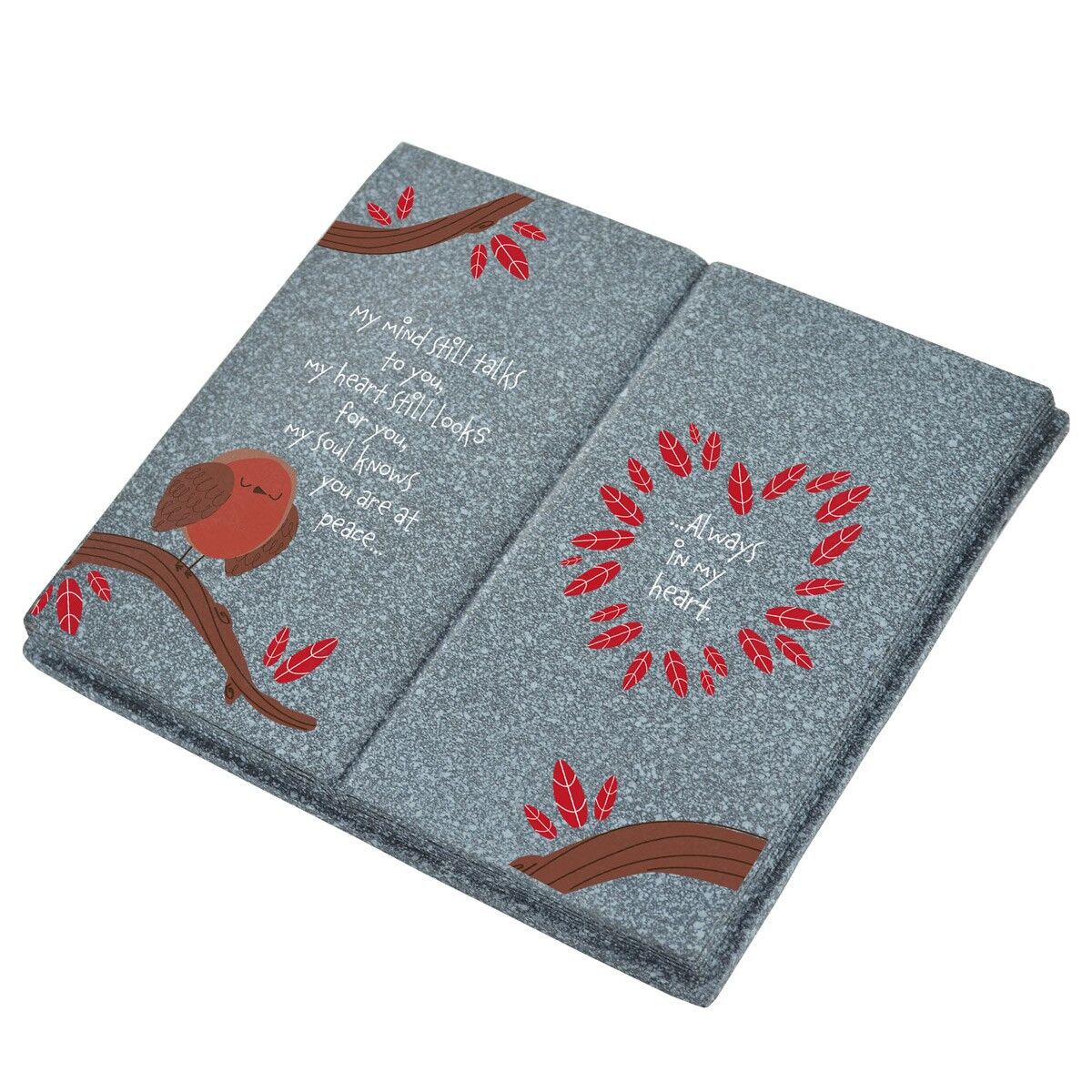 P6958 - Mind Talk To You Ornement de tombe en forme de livre sur le thème de Robin Souvenir sentimental