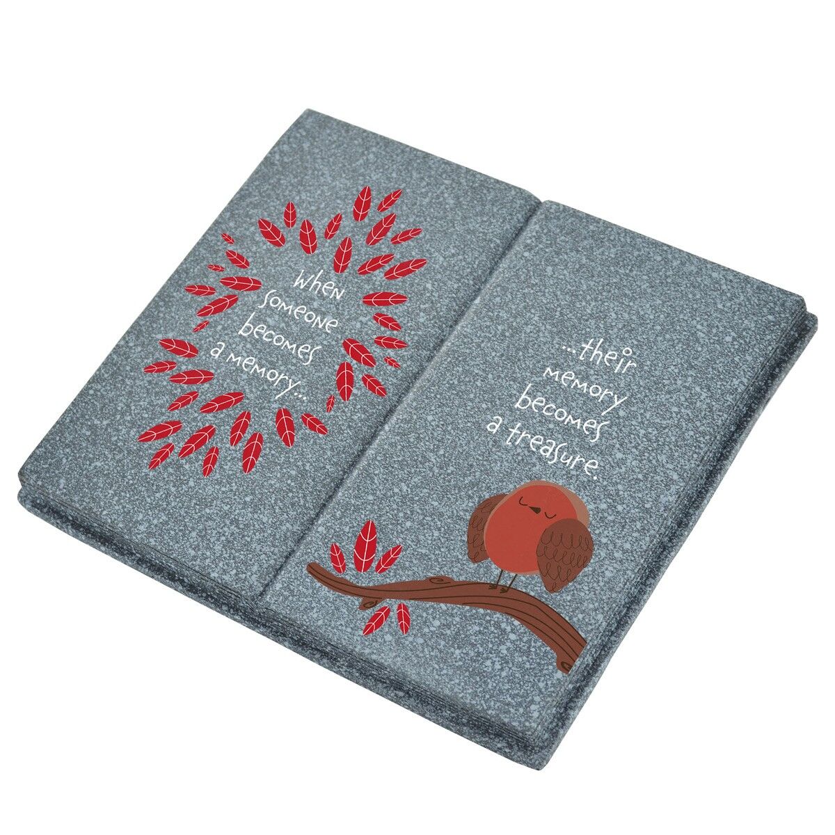 P6963 - Quelqu'un devient un ornement de tombe en forme de livre sur le thème de Robin de la mémoire