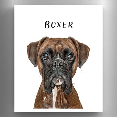 P6967 – Boxer Gruff Pawtraits Hundefotografie, bedruckter Holzmagnet, Hundemotiv, Heimdekoration