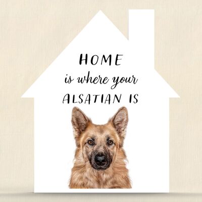 P6985 - Alsatian Gruff Pawtraits Dog Photography Printed Wooden House Dog Themed Home Decor