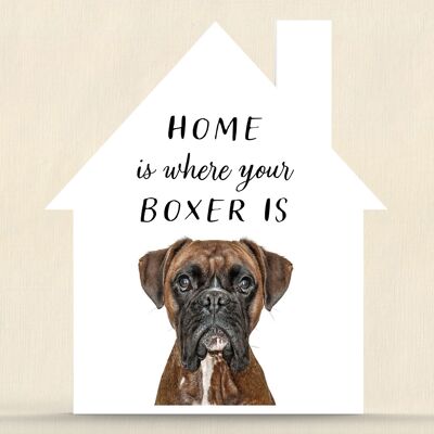 P6988 - Boxer Gruff Pawtraits Fotografía de perro Impreso Casa de madera Decoración para el hogar con temática de perro
