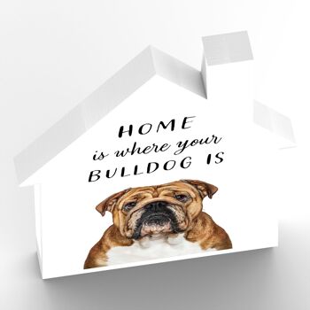 P6989 - Bulldog Gruff Pawtraits Dog Photography Imprimé Maison en bois Chien Décoration d'intérieur sur le thème 2