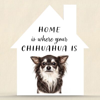 P6990 – Chihuahua Gruff Pawtraits Hundefotografie bedrucktes Holzhaus mit Hundemotiv als Heimdekoration