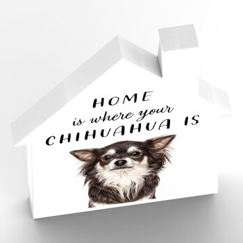 P6990 - Chihuahua Gruff Pawtraits Dog Photography Imprimé Maison en bois Chien Décoration d'intérieur sur le thème 2