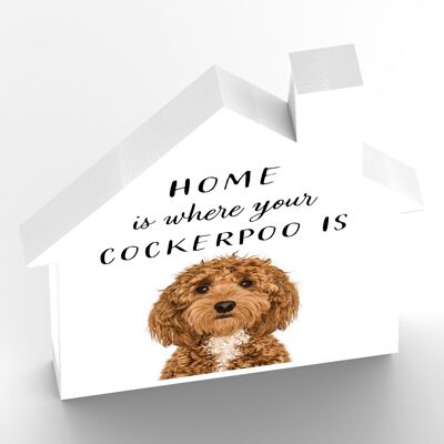 P6992 - Cockerpoo Gruff Pawtraits Dog Photography Printed Wooden House Dog Themed Home Decor