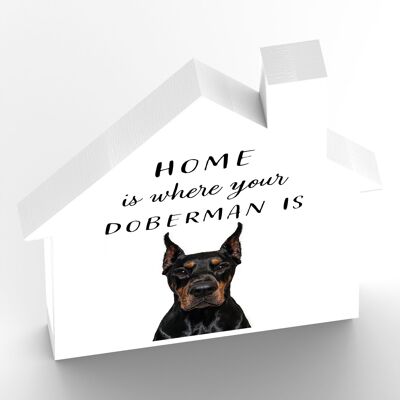 P6994 - Doberman Gruff Pawtraits Dog Photography Printed Wooden House Dog Themed Home Decor