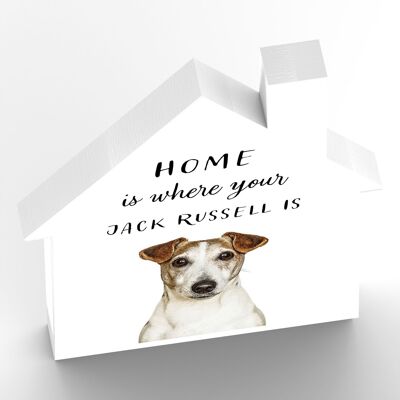 P6997 – Jack Russell Gruff Pawtraits Hundefotografie bedrucktes Holzhaus mit Hundemotiv als Heimdekoration