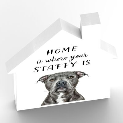 P7002 - Staffy Gruff Pawtraits Dog Photography Printed Wooden House Dog Themed Home Decor