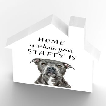 P7002 - Staffy Gruff Pawtraits Dog Photography Imprimé Maison en bois Chien Décoration d'intérieur sur le thème 3