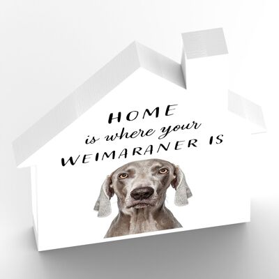 P7003 - Fotografía de perro Weimaraner Gruff Pawtraits Impreso Casa de madera Decoración para el hogar con temática de perro