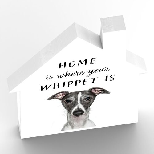 P7004 - Whippet Gruff Pawtraits Dog Photography Printed Wooden House Dog Themed Home Decor
