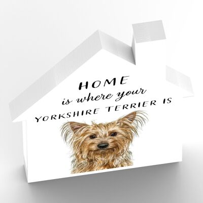 P7005 – Yorkshire Terrier Gruff Pawtraits Hundefotografie bedrucktes Holzhaus mit Hundemotiv als Heimdekoration