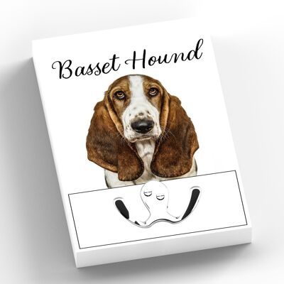 P7007 - Bassett Hound Gruff Pawtraits Cane Fotografia Stampato Gancio di piombo in legno Decorazioni per la casa a tema cane