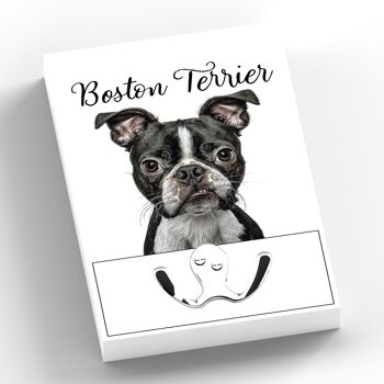 P7008 - Boston Terrier Gruff Pawtraits Dog Photography Imprimé Crochet de plomb en bois Décoration de maison sur le thème du chien 1
