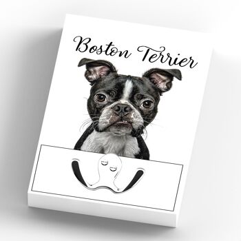 P7008 - Boston Terrier Gruff Pawtraits Dog Photography Imprimé Crochet de plomb en bois Décoration de maison sur le thème du chien 3