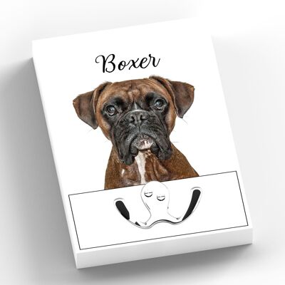 P7009 - Boxer Gruff Pawtraits Fotografía de perro Impreso Gancho de plomo de madera Decoración para el hogar con temática de perro