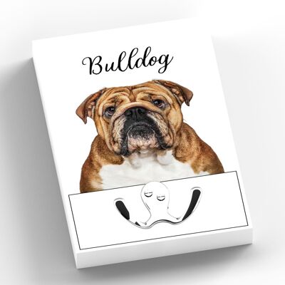 P7010 – Bulldogge Gruff Pawtraits Hundefotografie bedruckter Holzbleihaken mit Hundemotiv als Heimdekoration