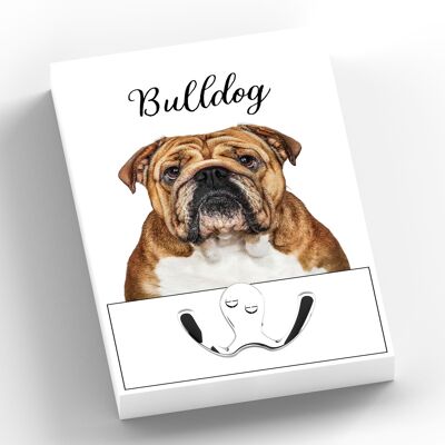 P7010 - Bulldog Gruff Pawtraits Dog Photography Imprimé Crochet de plomb en bois Décoration de maison sur le thème du chien