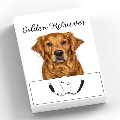 P7017 - Golden Retriever Gruff Pawtraits Fotografía de perro Impreso Gancho de plomo de madera Decoración para el hogar con temática de perro
