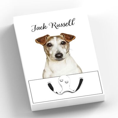 P7018 - Jack Russell Gruff Pawtraits Fotografía de perro Impreso Gancho de plomo de madera Decoración para el hogar con temática de perro
