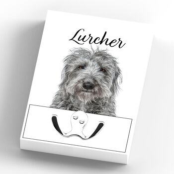 P7020 - Lurcher Gruff Pawtraits Dog Photography Imprimé Crochet de plomb en bois Décoration de maison sur le thème du chien 4