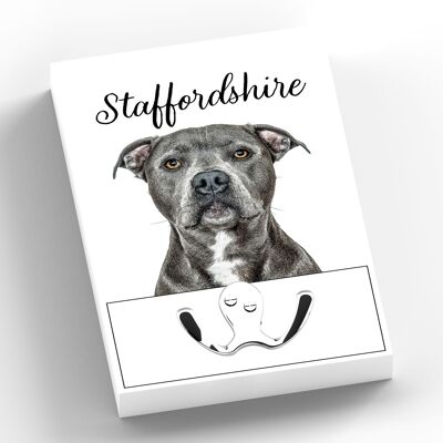 P7023 - Staffy Gruff Pawtraits Dog Photography Printed Wooden Lead Hook Dog Themed Home Decor