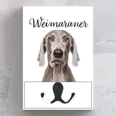 P7024 - Weimaraner Gruff Pawtraits Fotografía de perro Impreso Gancho de plomo de madera Decoración para el hogar con temática de perro