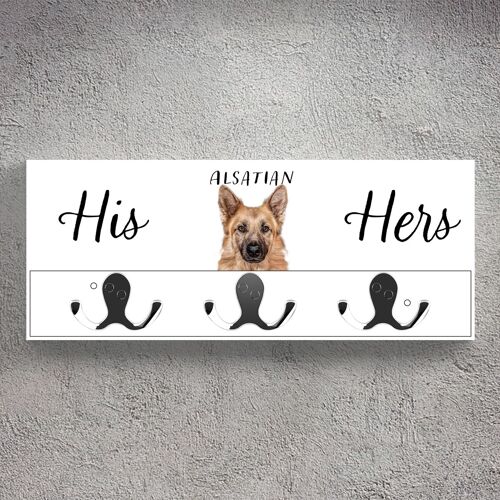 P7027 - Alsatian Gruff Pawtraits Dog Photography Printed Wooden Wall Hook Dog Themed Home Decor