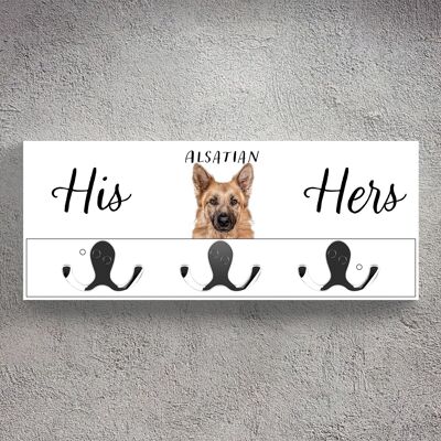 P7027 - Alsatian Gruff Pawtraits Dog Photography Printed Wooden Wall Hook Dog Themed Home Decor