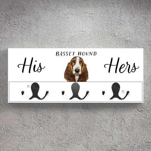 P7028 - Bassett Hound Gruff Pawtraits Dog Photography Printed Wooden Wall Hook Dog Themed Home Decor