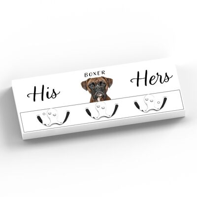 P7030 - Boxer Gruff Pawtraits Dog Photography Printed Wooden Wall Hook Dog Themed Home Decor