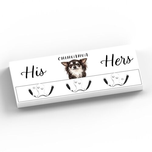 P7032 - Chihuahua Gruff Pawtraits Dog Photography Printed Wooden Wall Hook Dog Themed Home Decor
