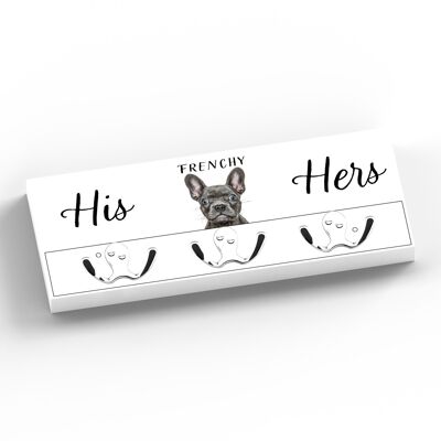 P7037 - Frenchy Gruff Pawtraits Dog Photography Gancio da parete in legno stampato Decorazioni per la casa a tema cane