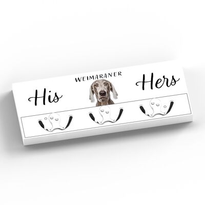 P7045 – Weimaraner Gruff Pawtraits Hundefotografie, bedruckter Holzwandhaken, Hundemotiv, Heimdekoration