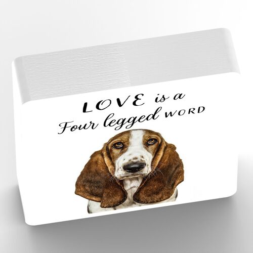 P7049 - Bassett Hound Gruff Pawtraits Dog Photography Printed Wooden Block Dog Themed Home Decor