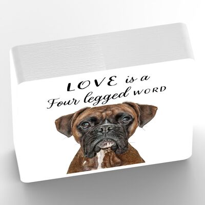 P7051 - Boxer Gruff Pawtraits Dog Photography Printed Wooden Block Dog Themed Home Decor