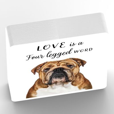 P7052 - Bulldog Gruff Pawtraits Dog Photography Printed Wooden Block Dog Themed Home Decor