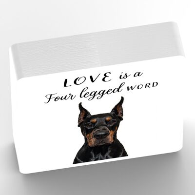 P7057 - Doberman Gruff Pawtraits Dog Photography Printed Wooden Block Dog Themed Home Decor