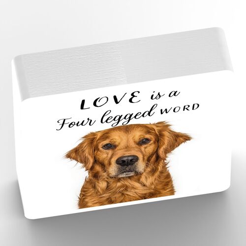 P7059 - Golden Retriever Gruff Pawtraits Dog Photography Printed Wooden Block Dog Themed Home Decor