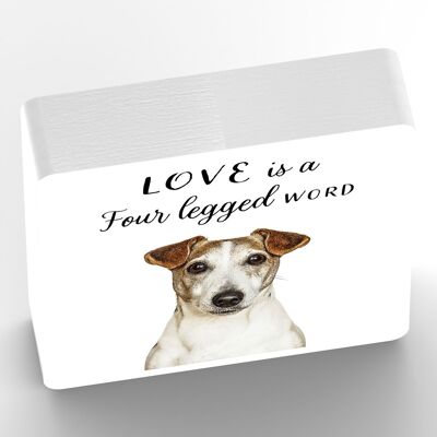 P7060 - Jack Russell Gruff Pawtraits Fotografía de perro Bloque de madera impreso Decoración para el hogar con temática de perro