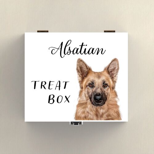 P7069 - Alsatian Gruff Pawtraits Dog Photography Printed Wooden Treat Box Dog Themed Home Decor