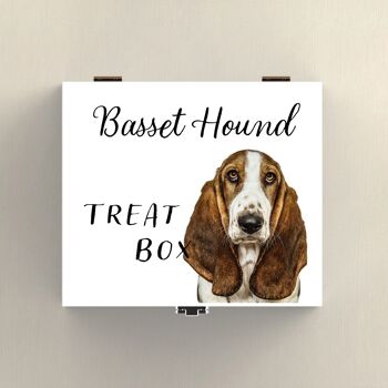 P7070 - Bassett Hound Gruff Pawtraits Dog Photography Imprimé Boîte à friandises en bois Décoration pour la maison sur le thème du chien 1