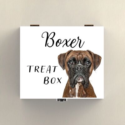 P7072 – Boxer Gruff Pawtraits Hundefotografie Bedruckte Leckerli-Box aus Holz mit Hundemotiv als Heimdekoration