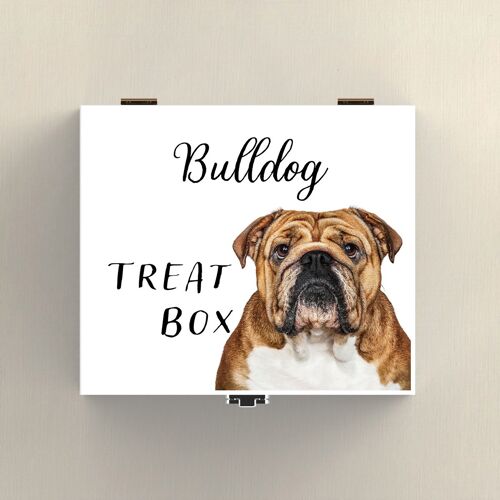 P7073 - Bulldog Gruff Pawtraits Dog Photography Printed Wooden Treat Box Dog Themed Home Decor