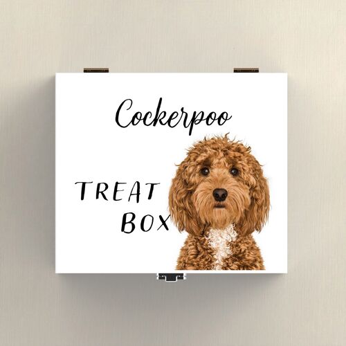 P7076 - Cockerpoo Gruff Pawtraits Dog Photography Printed Wooden Treat Box Dog Themed Home Decor